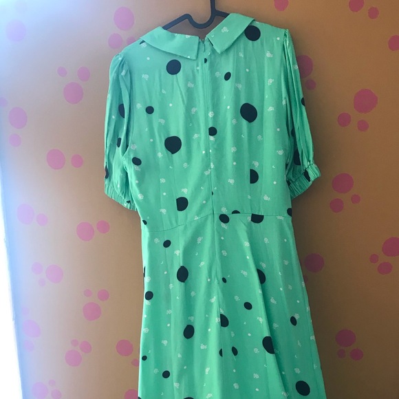 Vintage inspired midi tea dress in spot print - Picture 6 of 8